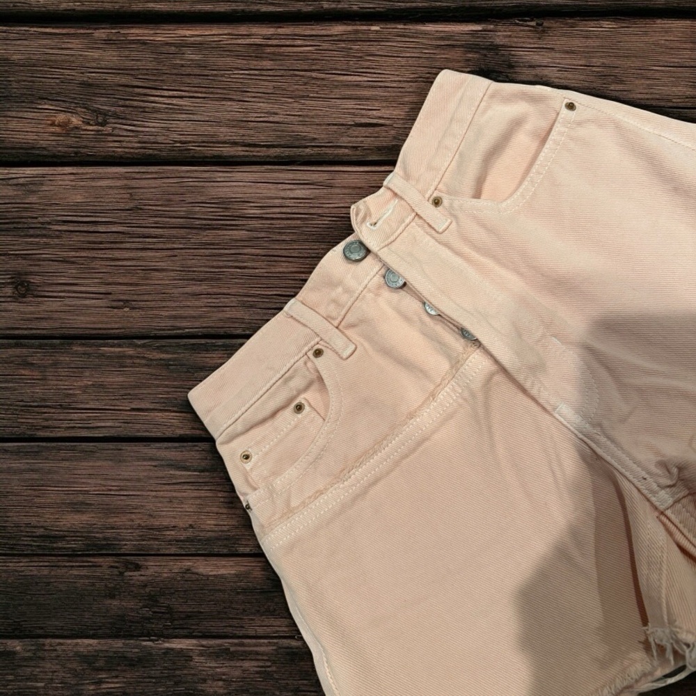 Pacsun Pink High-Waisted Denim Shorts - Picture 3 of 3